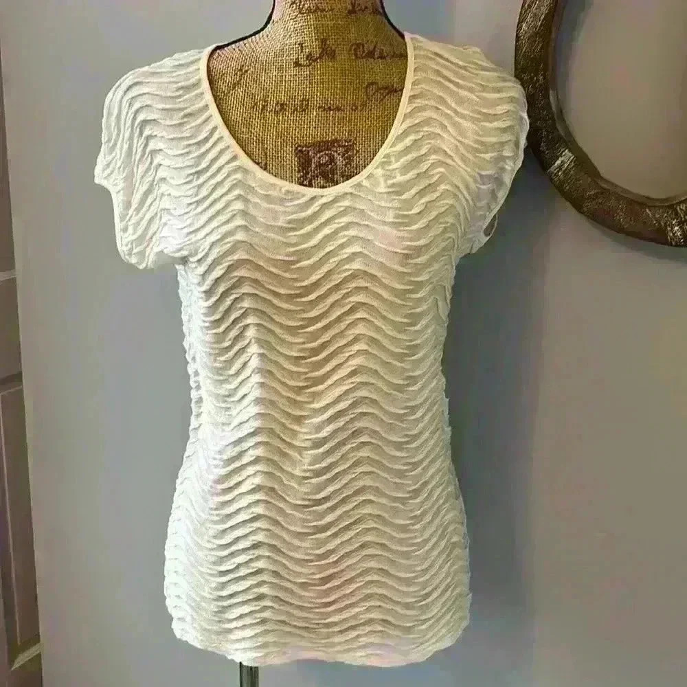 Armani Collezioni size 48 ivory top